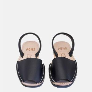Pons Women's Black Leather Sandals